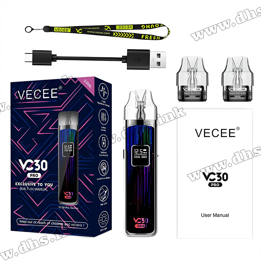 Багаторазова електронна сигарета - Vecee VC30 Pro Pod Kit 1000 мАч (Line Green)